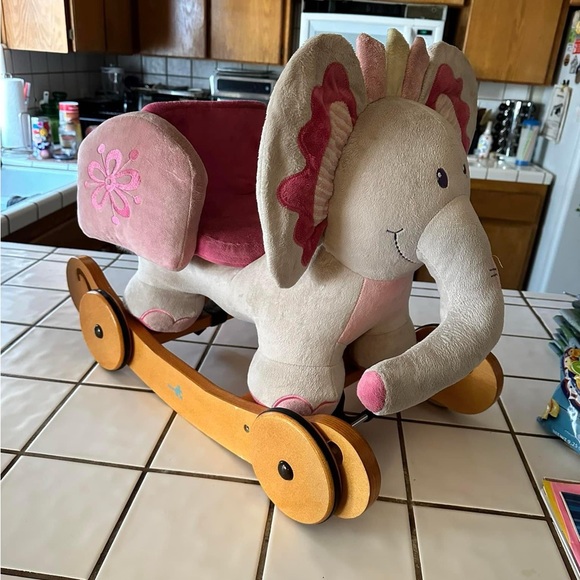 Toddler Plush Elephant Rocking Horse for girl - Picture 2 of 4